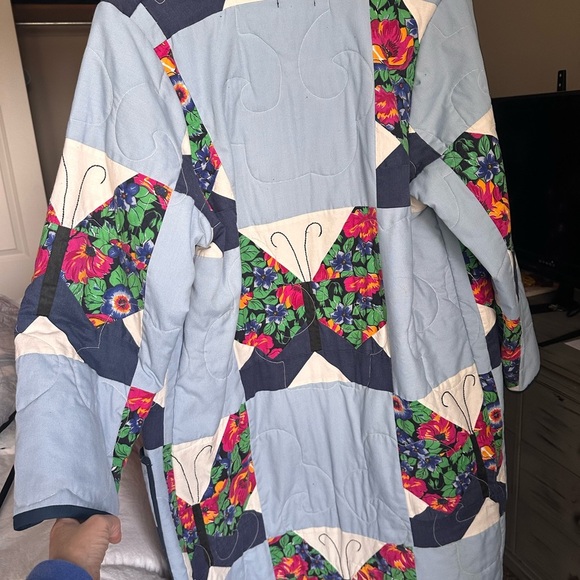 Floral Patchwork Pea Coat - Picture 2 of 4